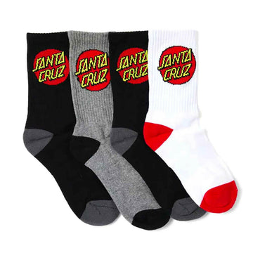 Santa Cruz - Classic Dot Crew Socks 4 Pack Multi.