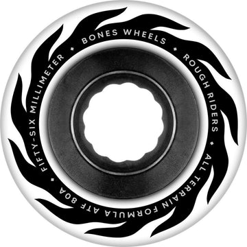 Bones - Rough Riders Eternal Flame White 56MM 80A ATF Skateboard Wheels.