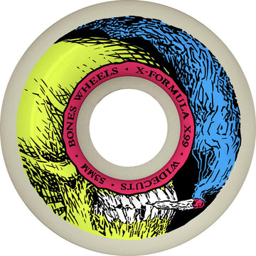 Bones - XF Smokin Skull 53MM 99A V6 Widecut Skateboard Wheels.