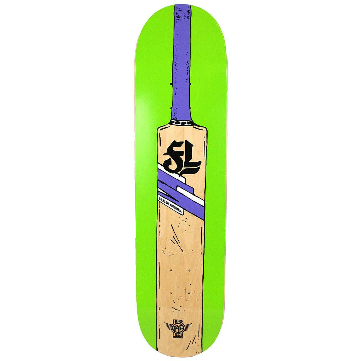 Folklore - Cricket Bat Fibretech Lite Green 8.125 Skateboard Deck.