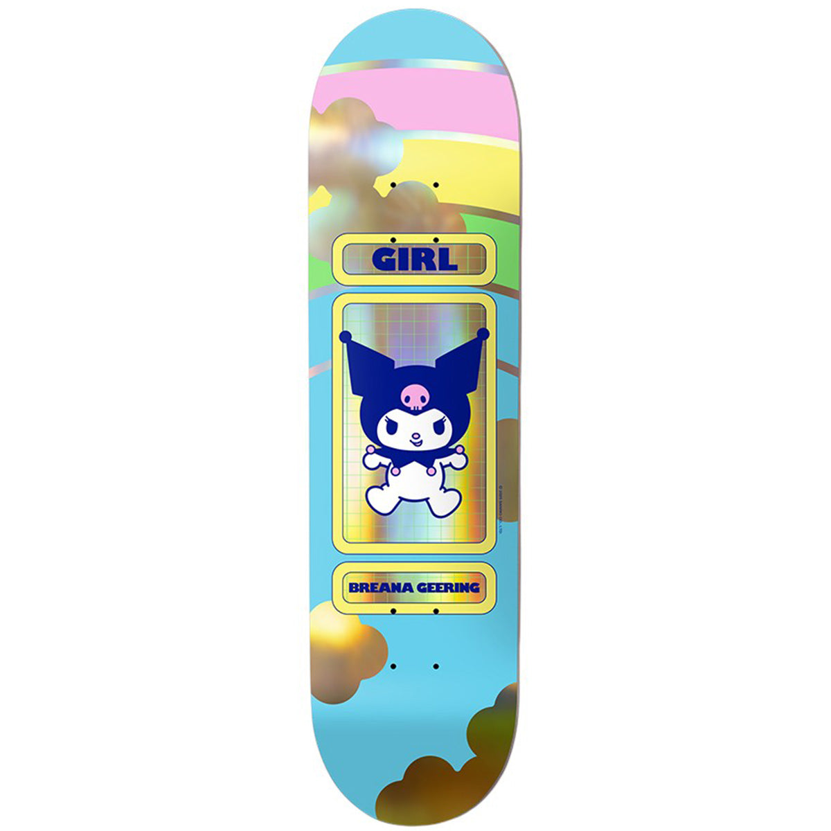Girl Breana Geering Hello Kitty & Friends Rainbow Blind Bag 8.0 Skateboard Deck Gold Foil