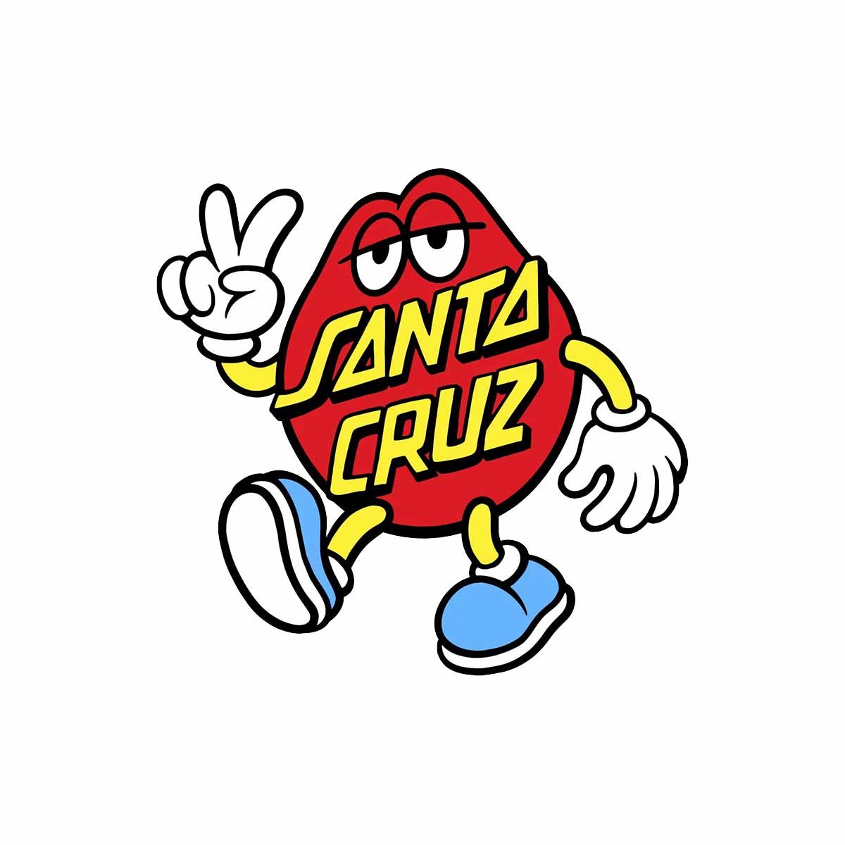 Santa Cruz - Dot Guy White 3.6" Sticker
