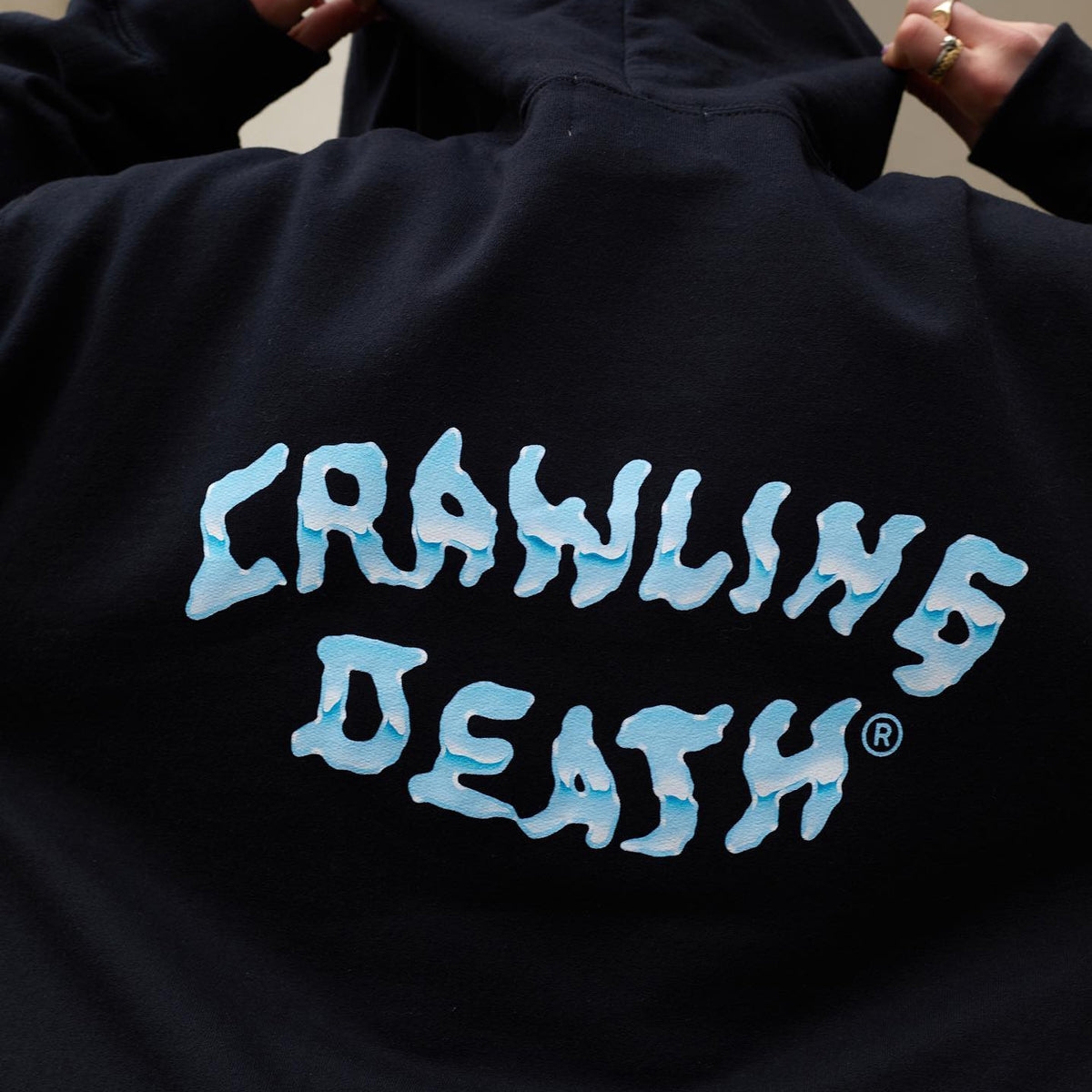 Crawling Death - Chrome Logo Hoodie Black.