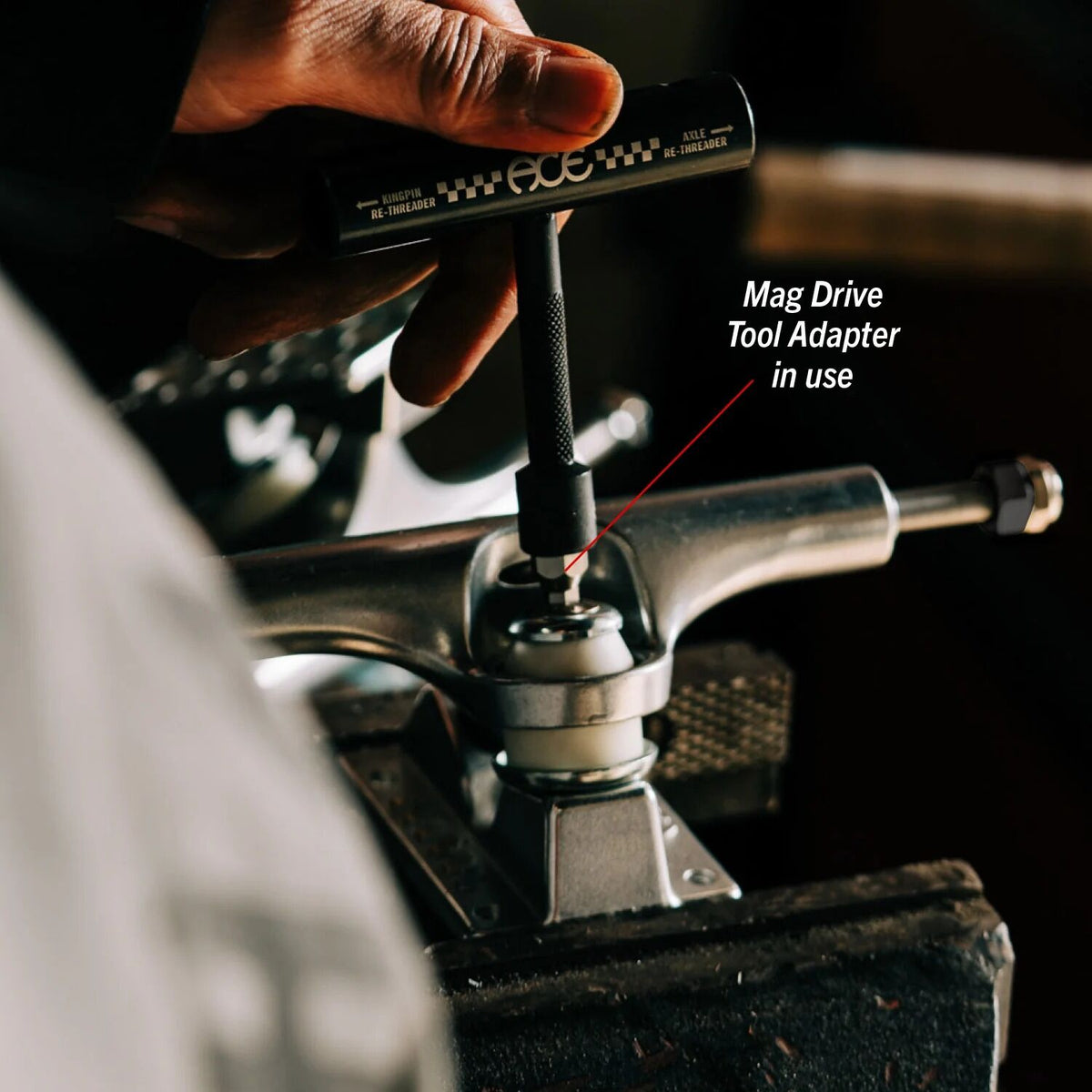 Ace - Polished Silver 22 AF1 Inverted Hollow Skateboard Trucks.
