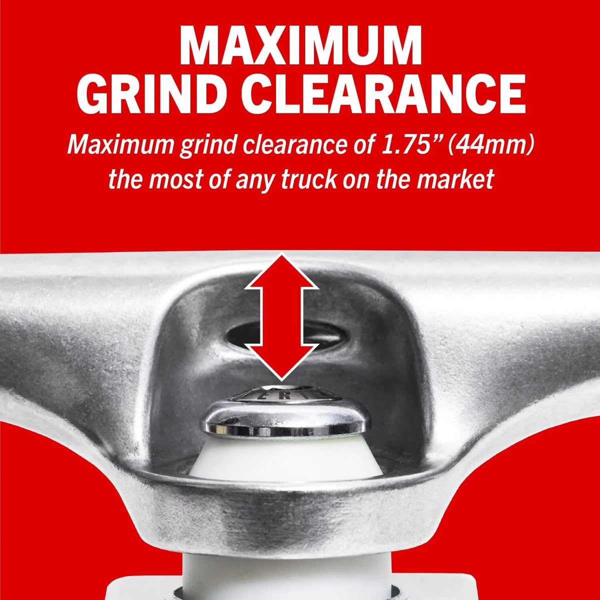 Ace - Polished Silver 22 AF1 Inverted Hollow Skateboard Trucks.