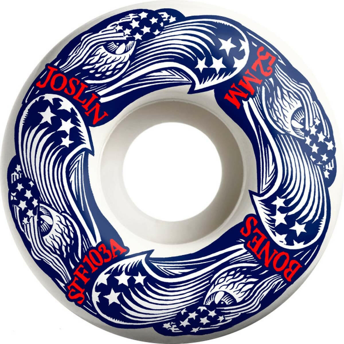 Bones - Chris Joslin Freedom Foursome 52MM 103A V1 Standard STF Skateboard Wheels.