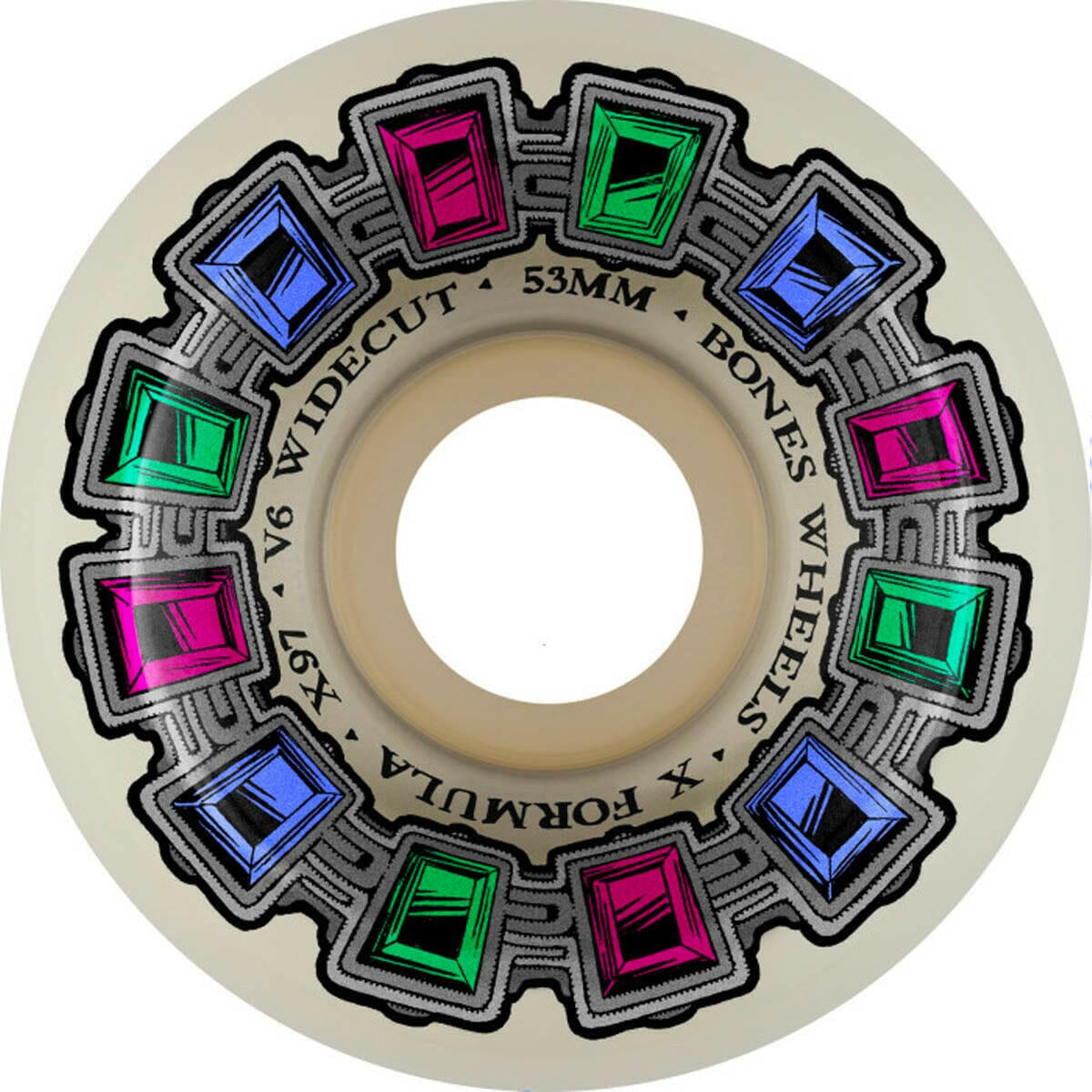 Bones - X-Formula Dial Of Destiny 53MM 97A V6 Wide-Cut Skateboard Wheels.