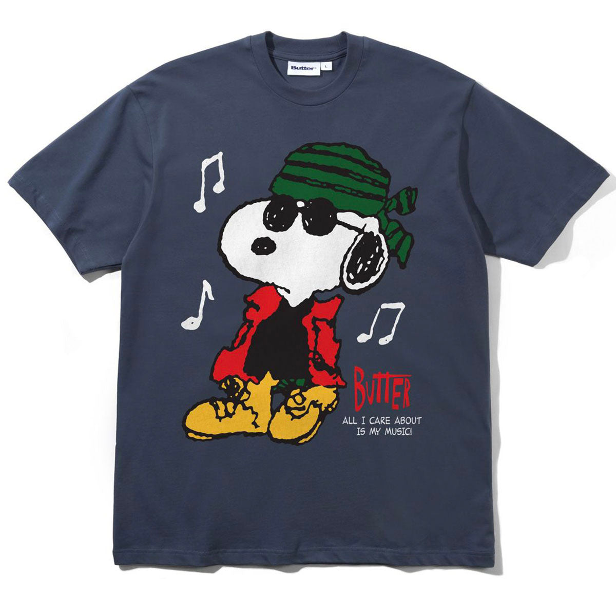 Butter Goods - X Peanuts Music Tee Slate.