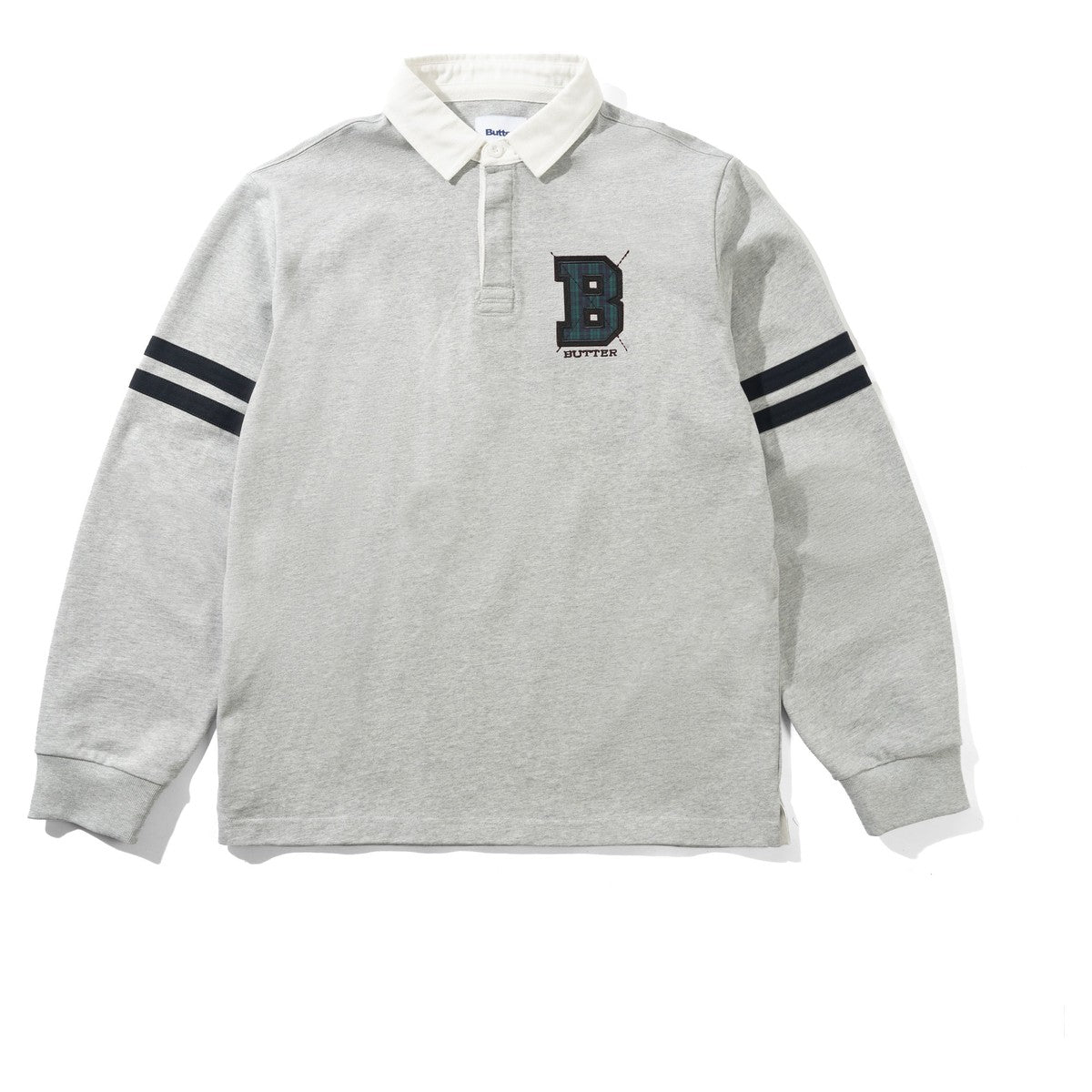 Butter Goods Applique Rugby Polo Heather - front