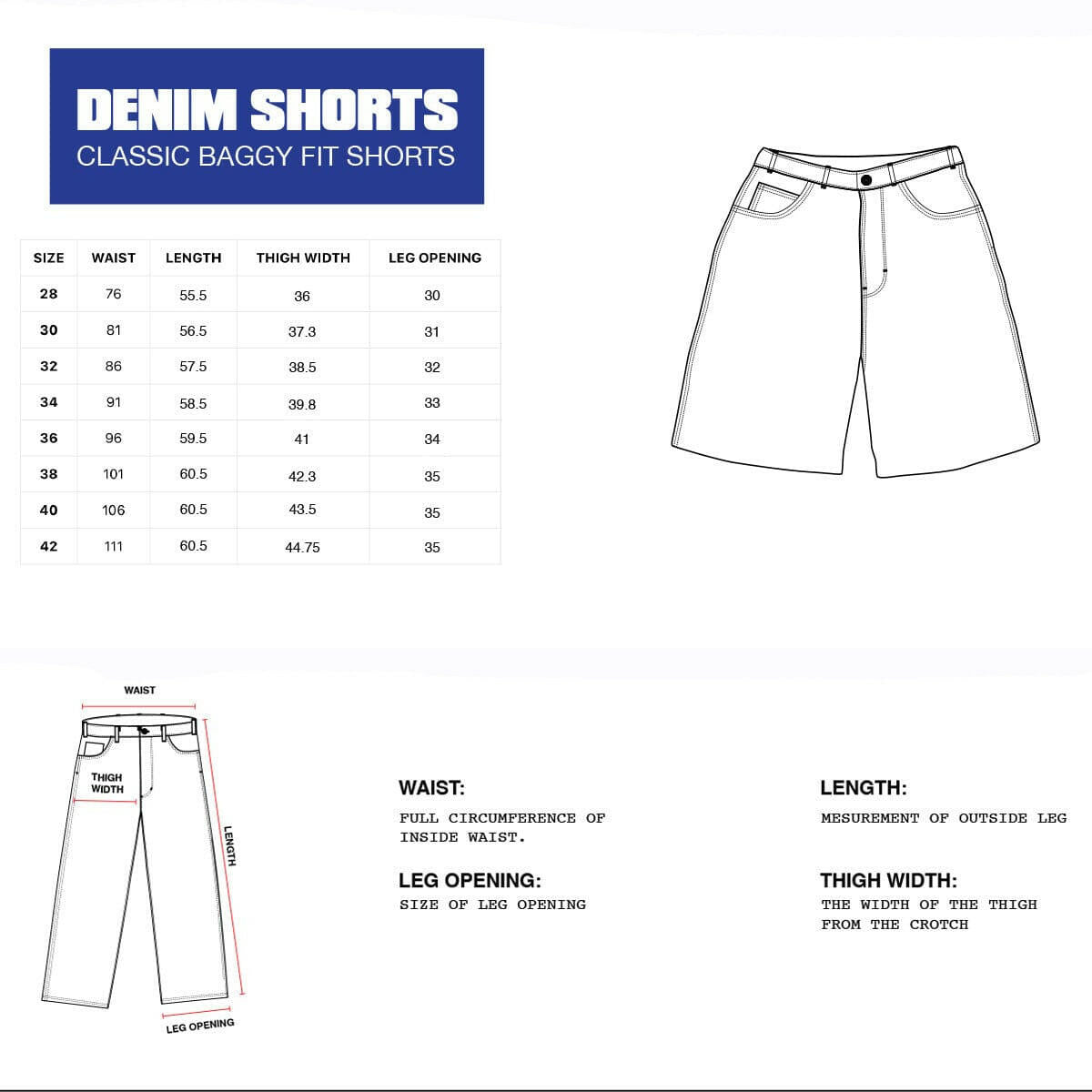Butter Goods - Sorcerer Baggy Denim Shorts Washed Indigo.
