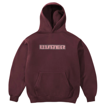 Butter Goods Glint Nylon Applique Hoodie Burgundy