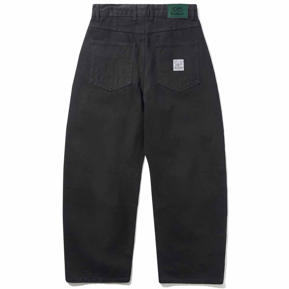 Butter Goods - Wide Cut Denim Jeans Flat Black Selvedge Back