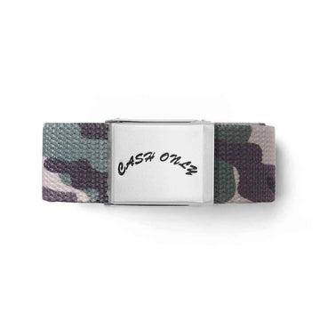Cash Only Logo Web Belt Camo