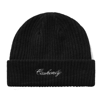 Cash Only Script Beanie Black