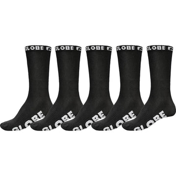 Globe Blackout Youth Socks Black 5 Pack
