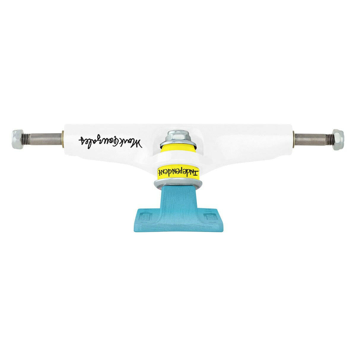 Independent - Stage 4 Mark Gonzalez Flat White Blue Skateboard Trucks.