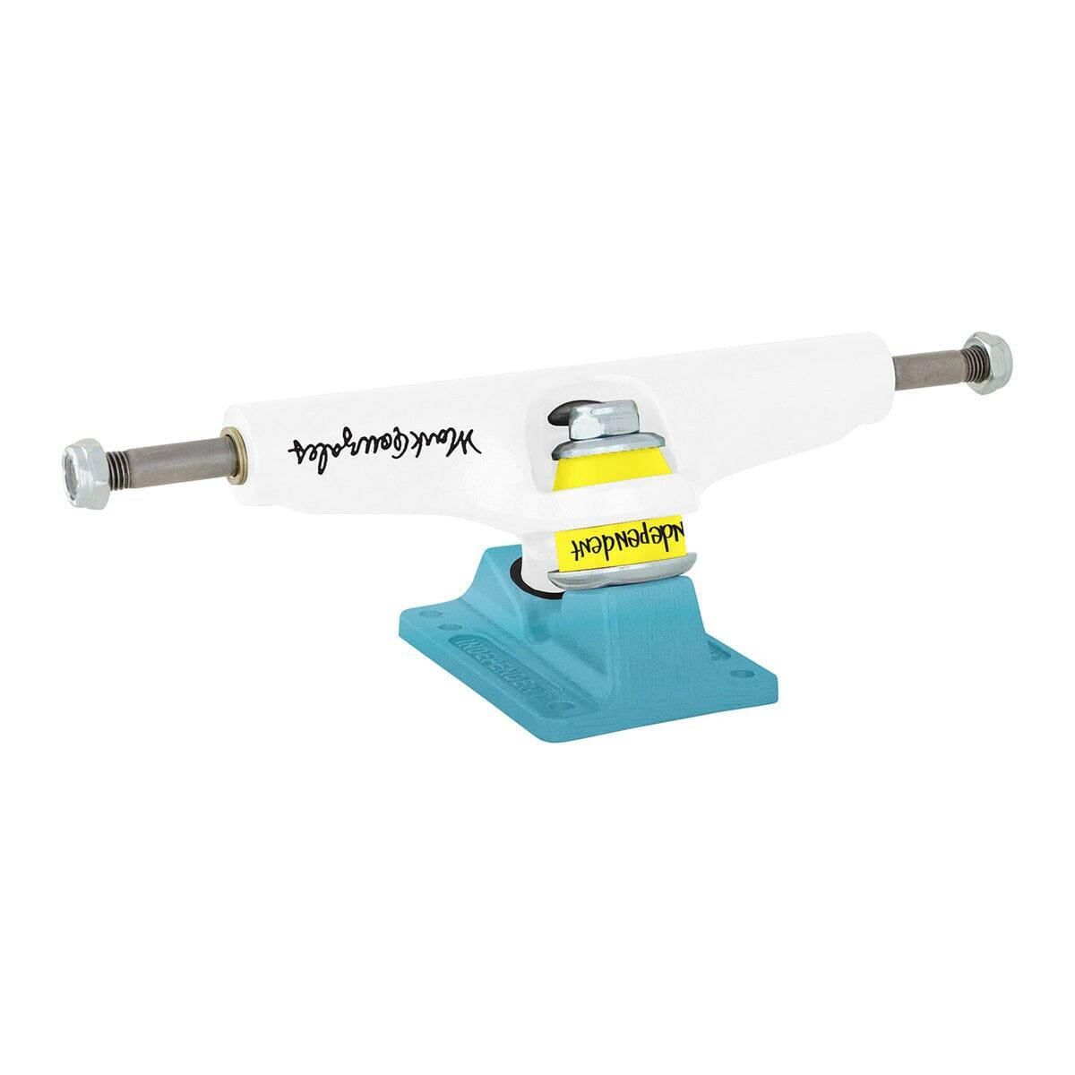 Independent - Stage 4 Mark Gonzalez Flat White Blue Skateboard Trucks.