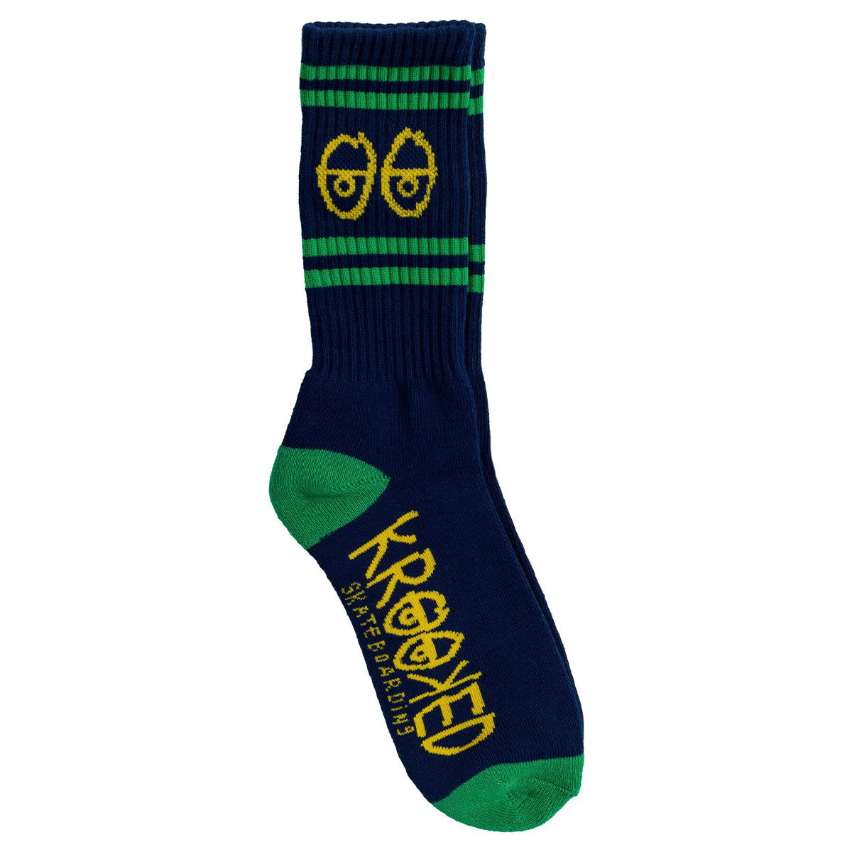 Krooked - Eyes Socks Navy/Green/Yellow.