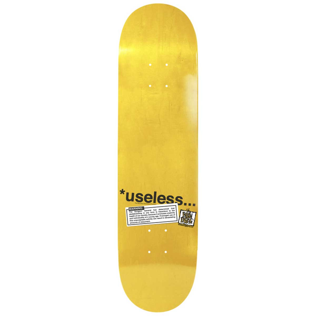 New Deal Useless Wooden Toy 8.5 Skateboard Deck Top