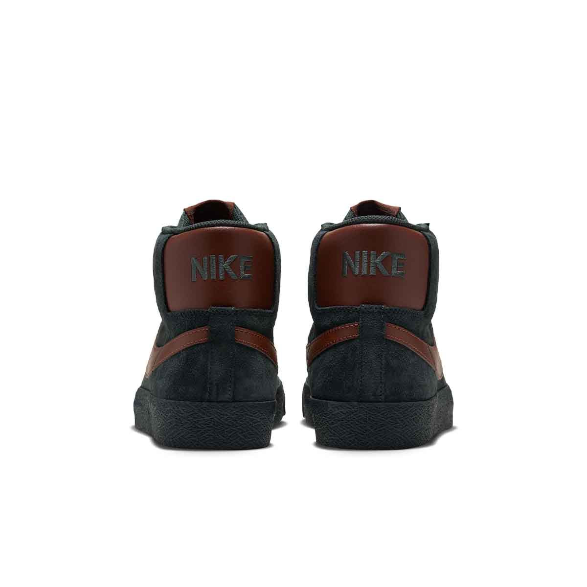 Nike SB - Blazer Mid Shoes Black Spruce/Corduroy Brown Back