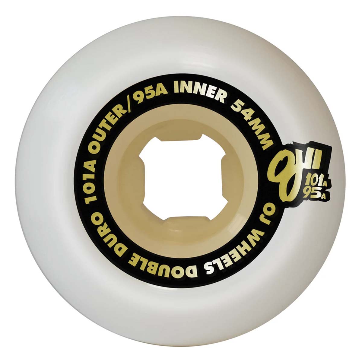 OJ - Double Duro White Gum Chubbies 54MM 101A/95A Skateboard Wheels.
