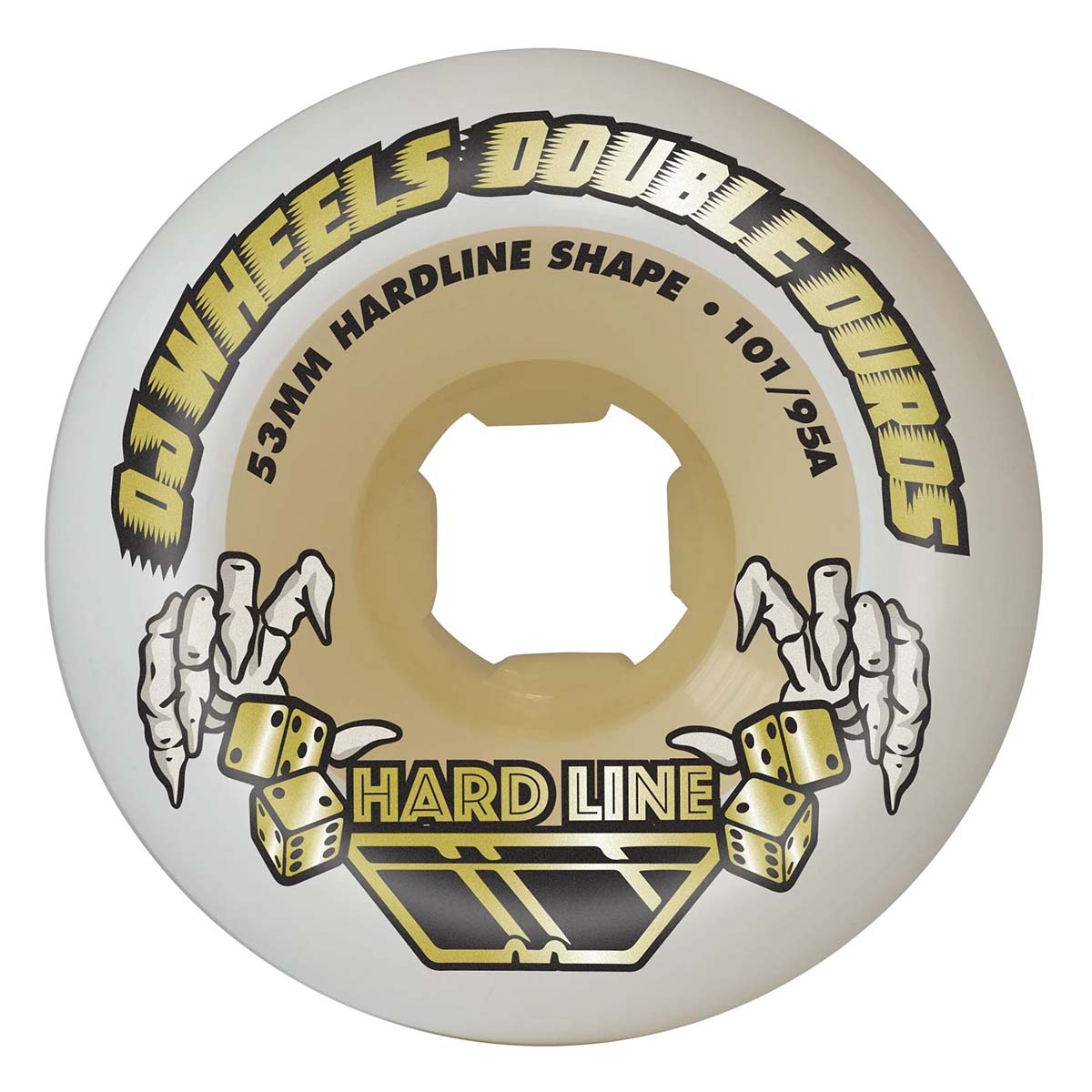 OJ - Double Duro White Gum Hardline 53MM 101A/95A Skateboard Wheels.