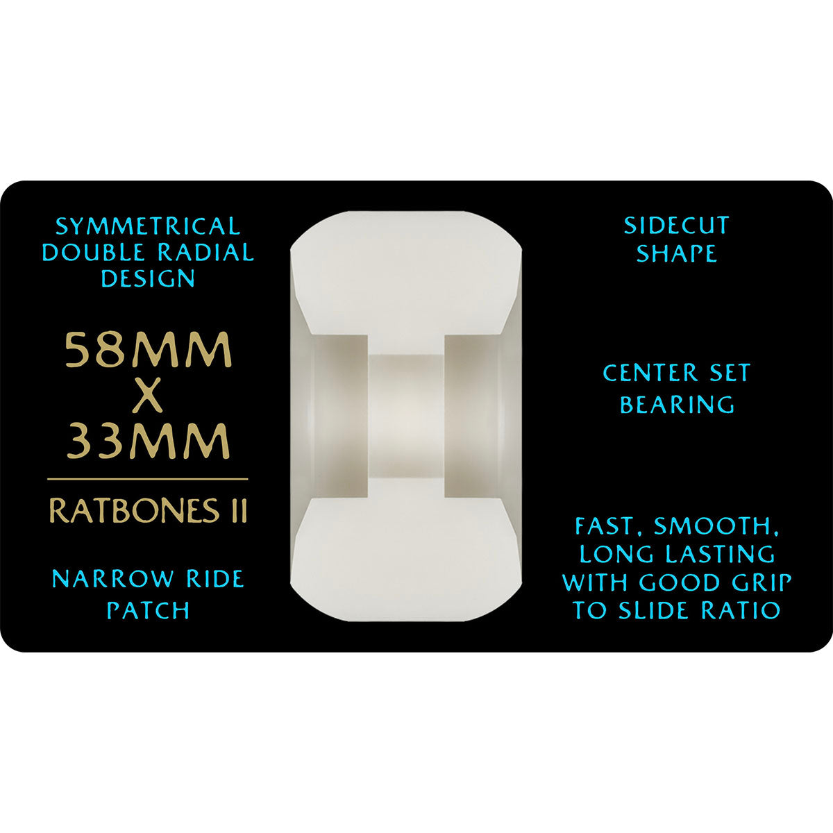 Powell Peralta Dragons Ratbones II Symmetrical 58MM X 33MM 97A Skateboard Wheels Info