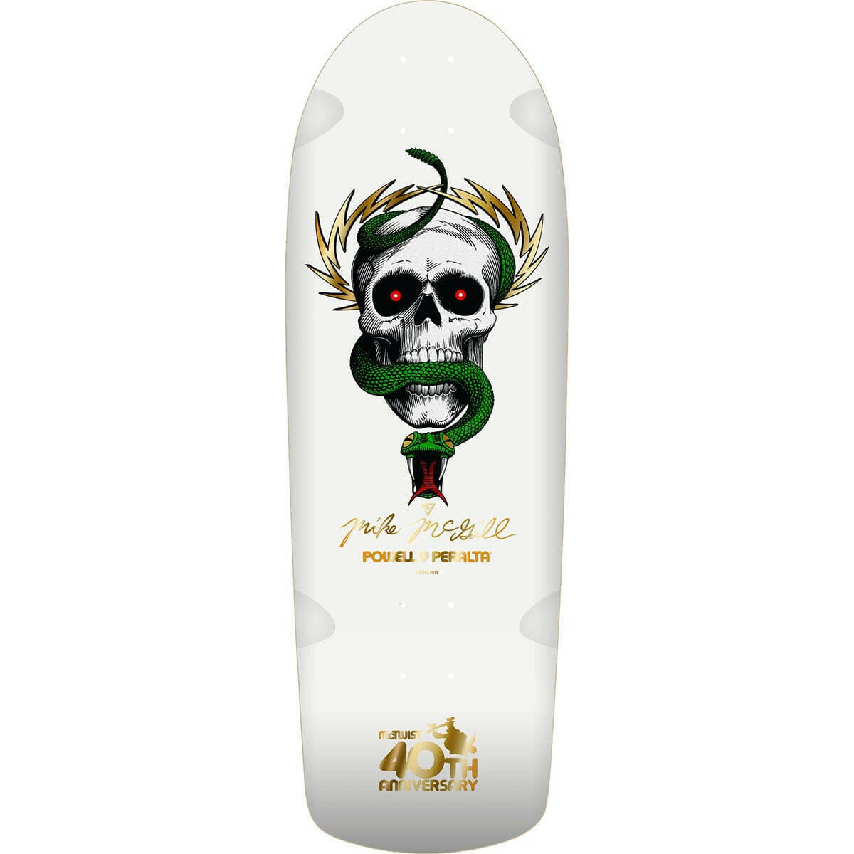 Powell Peralta - Mike McGill Skull & Snake McTwist 40th Ann. White 10.0 Reissue Skateboard Deck.
