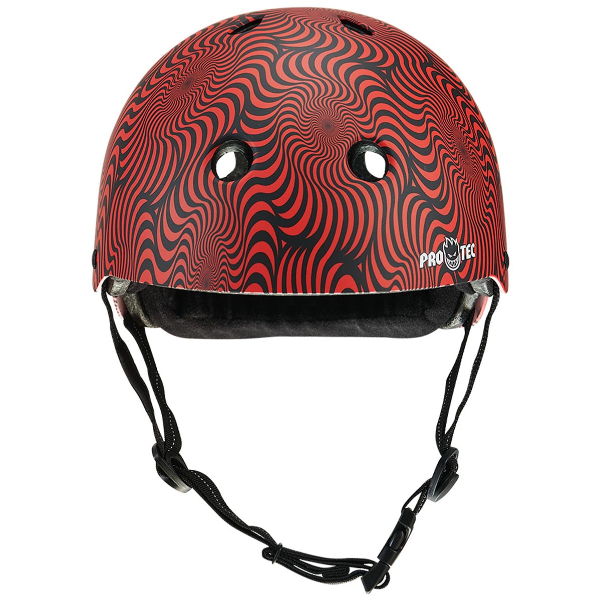 Pro Tec Low Pro Certified Helmet Spitfire Red Swirl Front
