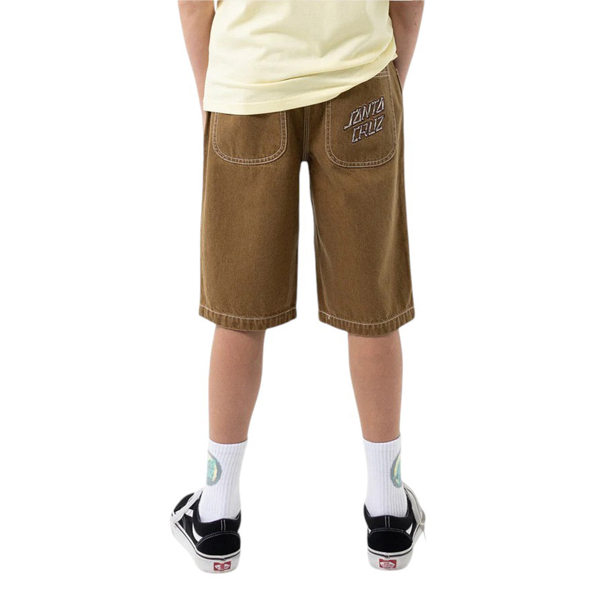 Santa Cruz - Brain Dot Bone Stack Youth Shorts Tan.