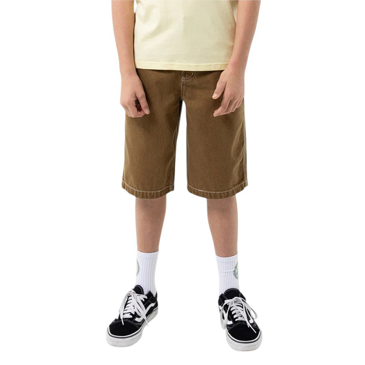 Santa Cruz - Brain Dot Bone Stack Youth Shorts Tan.