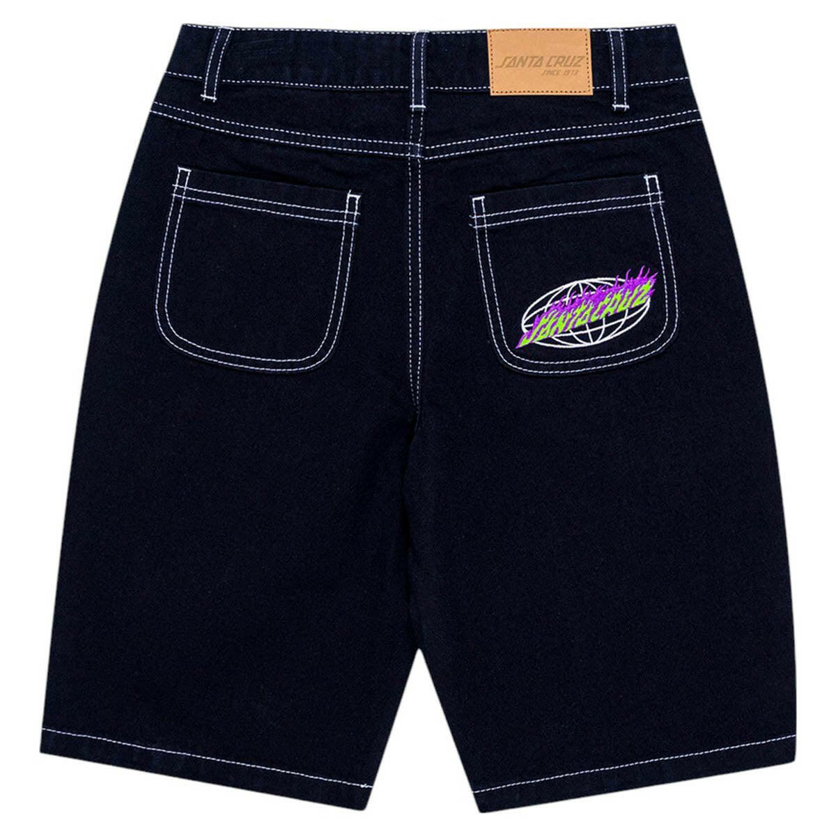 Santa Cruz - Global Flame Strip Youth Shorts Black.