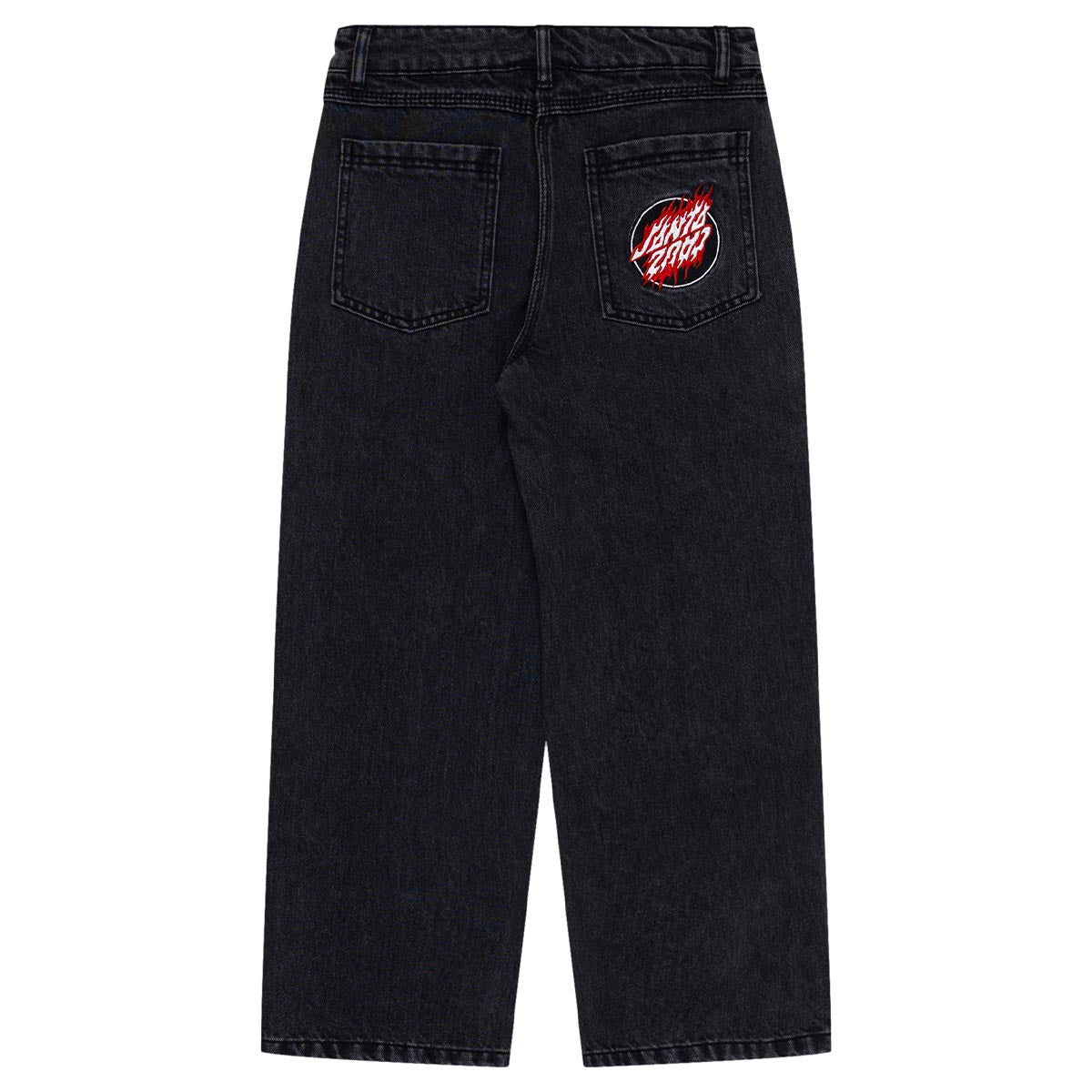 Santa Cruz - Twin Flamed Dot Youth Jeans Washed Black.