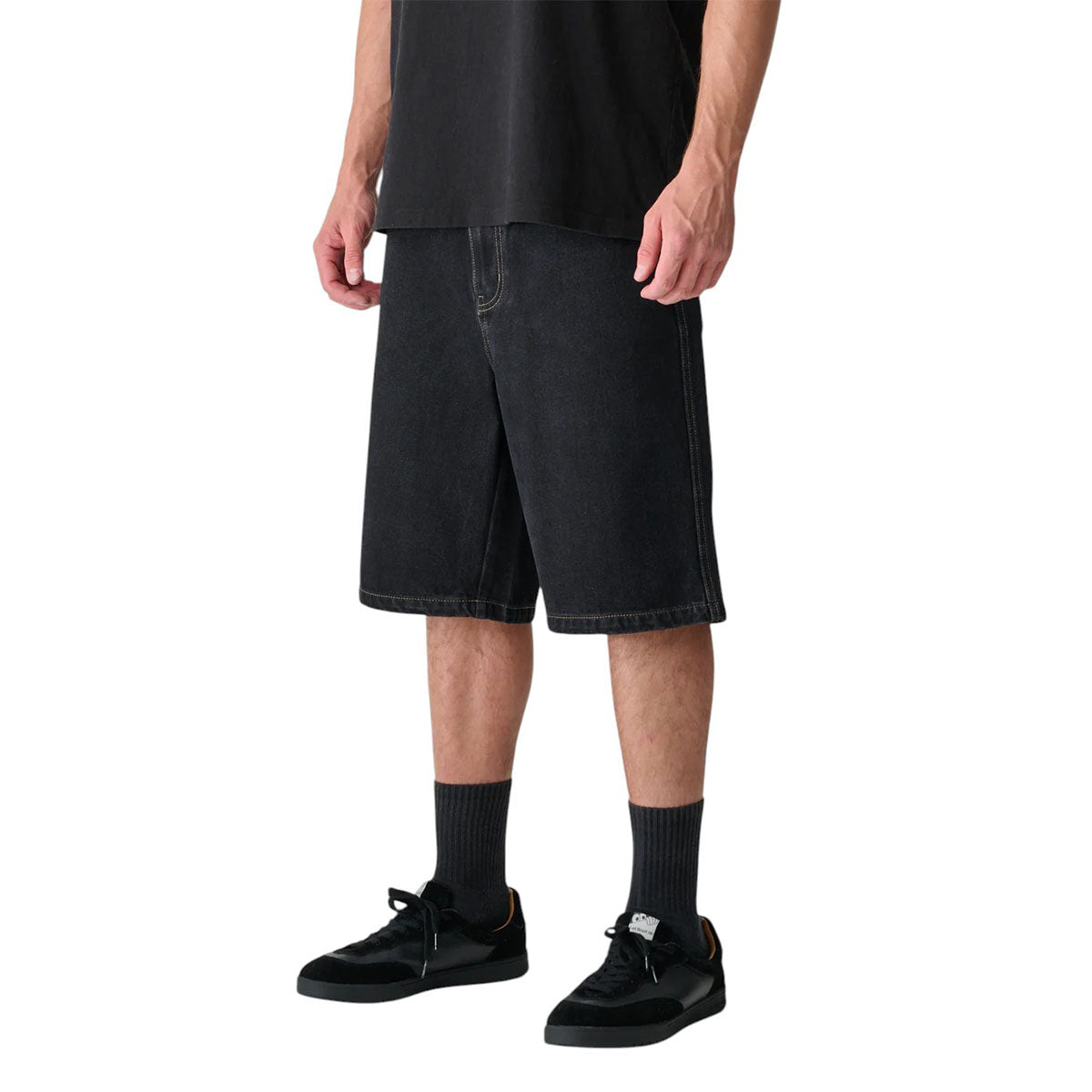S/Double - Denim Standard Shorts Black Rinse.