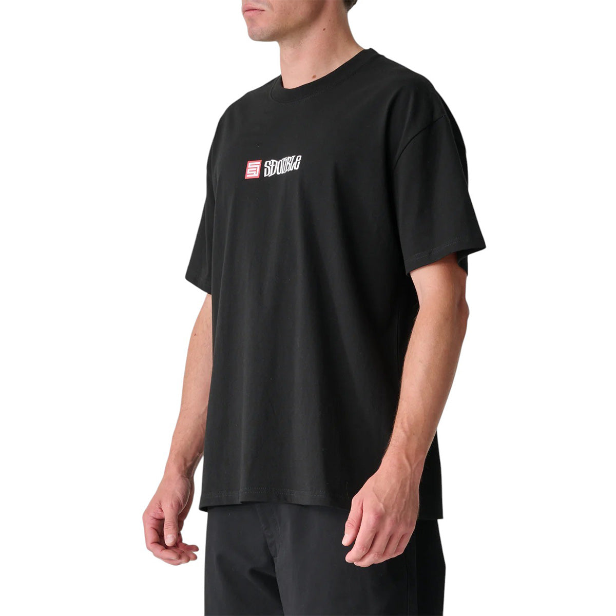 S/Double - S Cube Mid Block Tee Black.