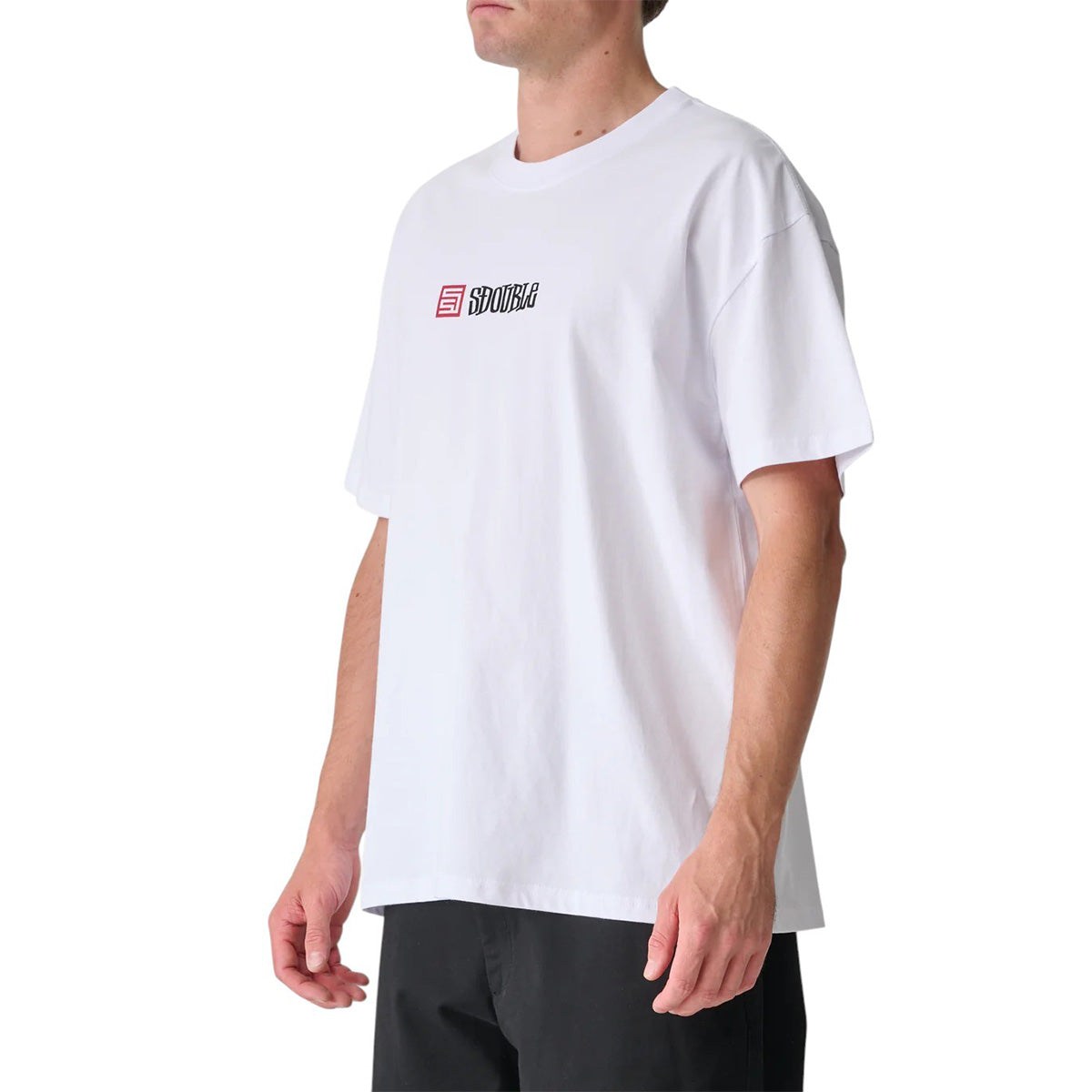S/Double - S Cube Mid Block Tee White.