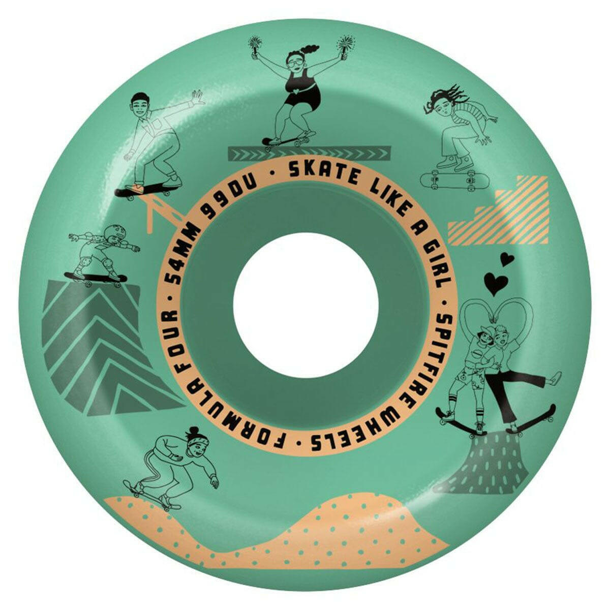 Spitfire - F4 Sessions Skate Like A Girl Conical Full 54MM 99A Skateboard Wheels.