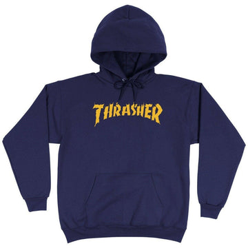 Thrasher - Burn It Down Hoodie Navy.