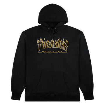 Thrasher - Flame Hoodie Black/Yellow.