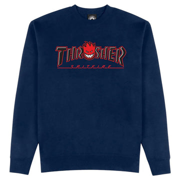 Thrasher Spitfire Big Head Outline Crew Navy