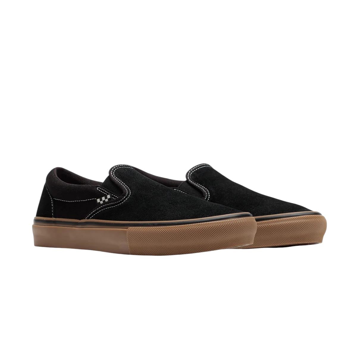 Vans - Skate Slip On Shoes Black/Gum/White Front