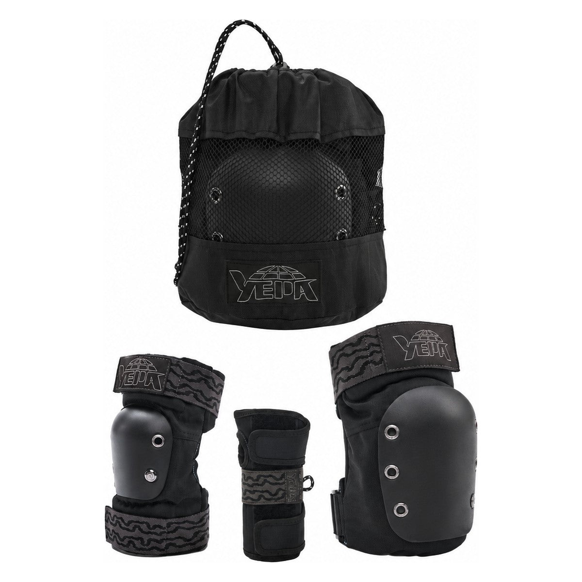 Yepa Shell Youth 3-Pack Pad Set Black – full set