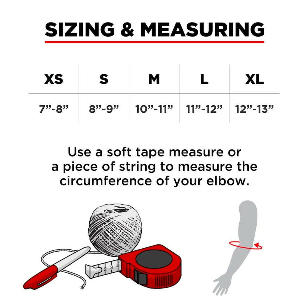 187 - Slim Elbow Pad Sizing