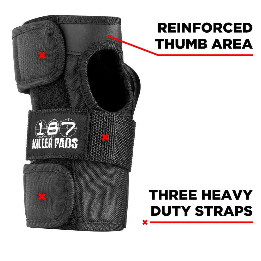 187 Killer Pads Wrist Guards Black.