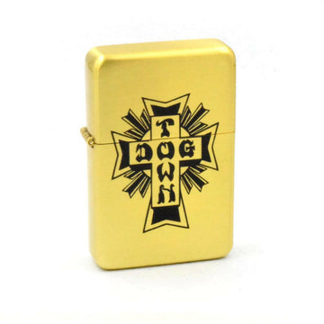 Dogtown - Cross Logo Flip Top Metal Lighter Gold.