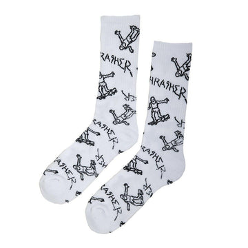 Thrasher - Gonz Logo Socks White.