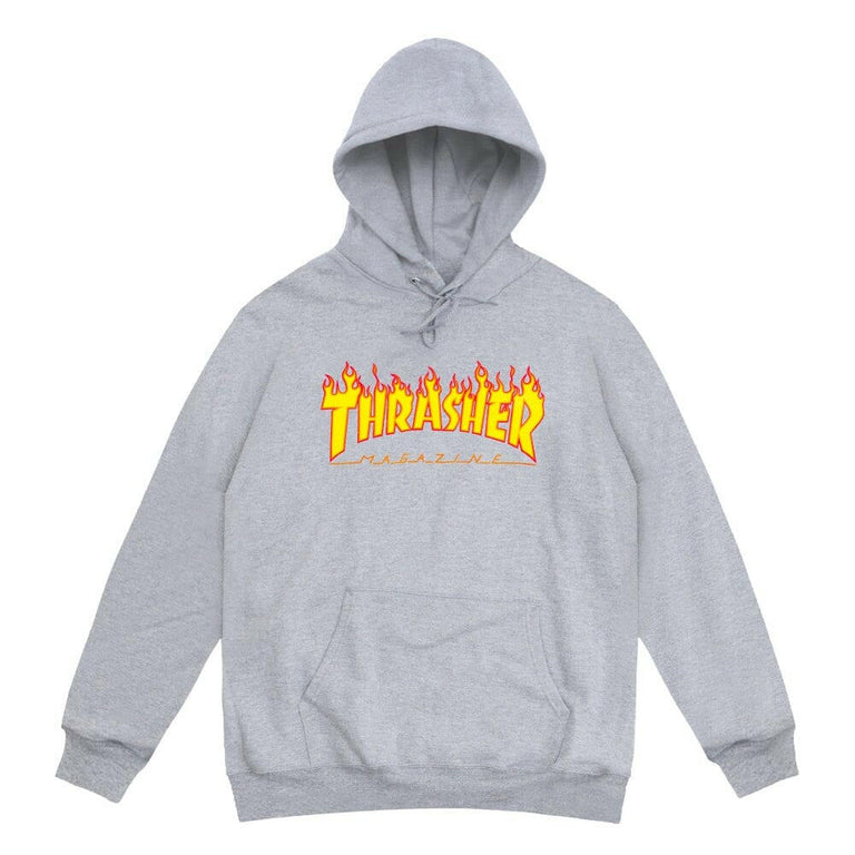 Thrasher - Flame Logo Hoodie Light Grey.