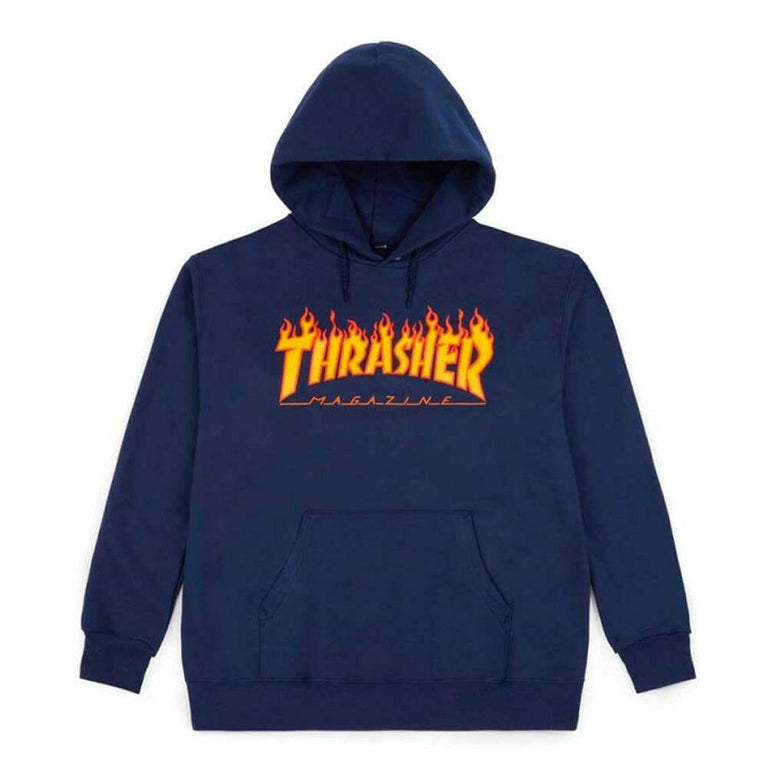 Thrasher - Flame Youth Hoodie Navy.