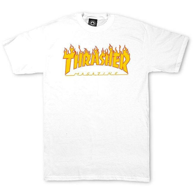 Thrasher - Flame Logo Tee White.